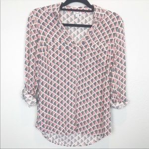 Splendid Geometric Triangle Print Blouse XS